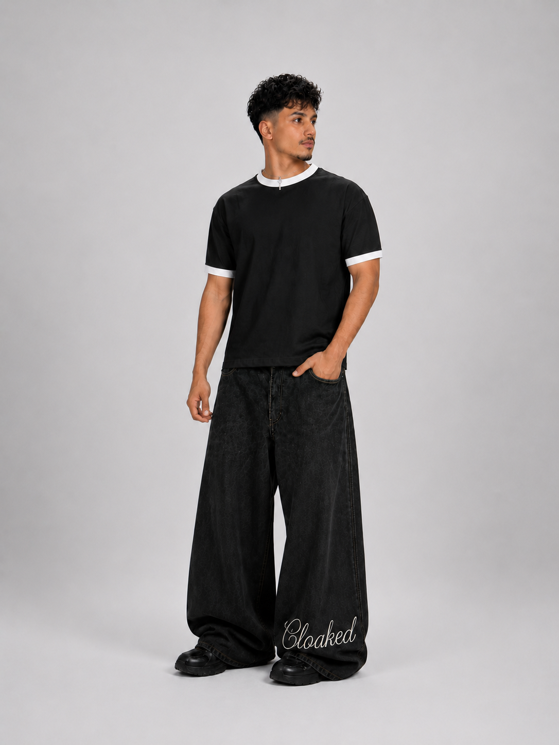 Black Ringer tee
